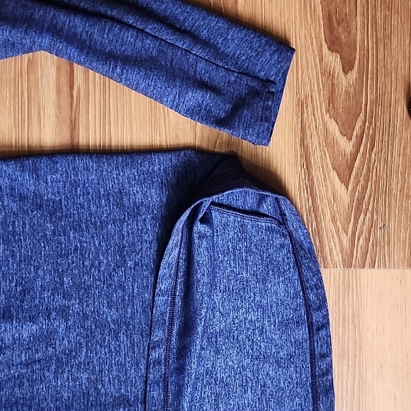 Lululemon Heathered Cerulean Blue Black Rulu Surge Warm Long Sleeve Reflec Shirt - Picture 7 of 15